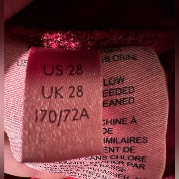 PILCRO Anthropologie Flocked High Rise Leggings size 28  Cranberry PRISTINE - Picture 10 of 12